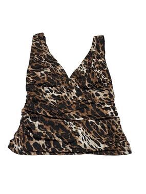Inches Off Leopard Print Tankini Swim Top Sz 10